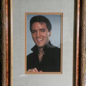 Vintage Elvis Aaron Presley Framed in a 9.1/2 x 13x1/2 Matted in a 5.1/2x 9